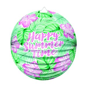 Lykta - Papper - Happy Summer Time - 25 cm Lykta - Papper - Happy Summer Time - 25 cm