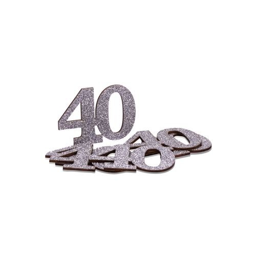 40 �r Bordsdekorationer - Silver - 6-pack