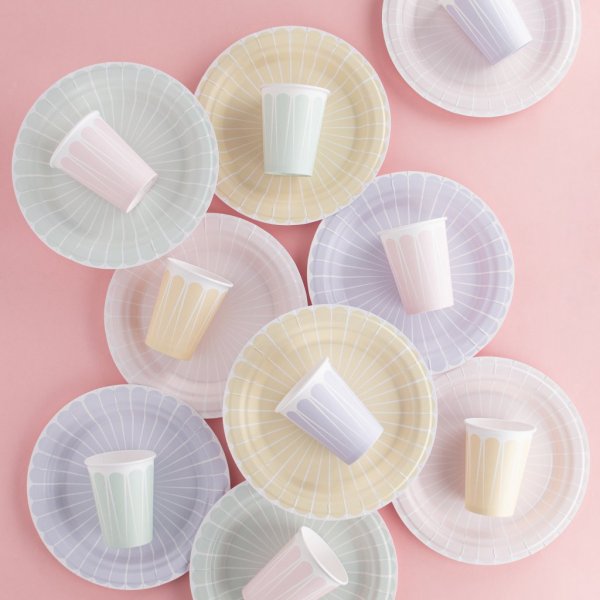 Papptallrikar - Pastellmix - 8-pack