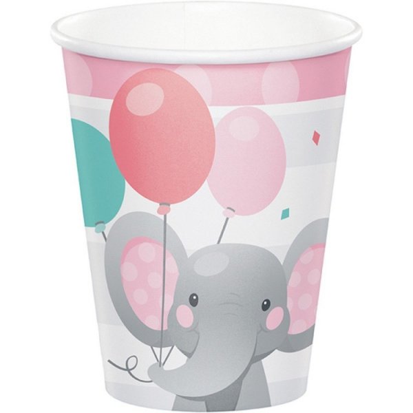 Pappersmuggar Bed�rande Elefant Rosa