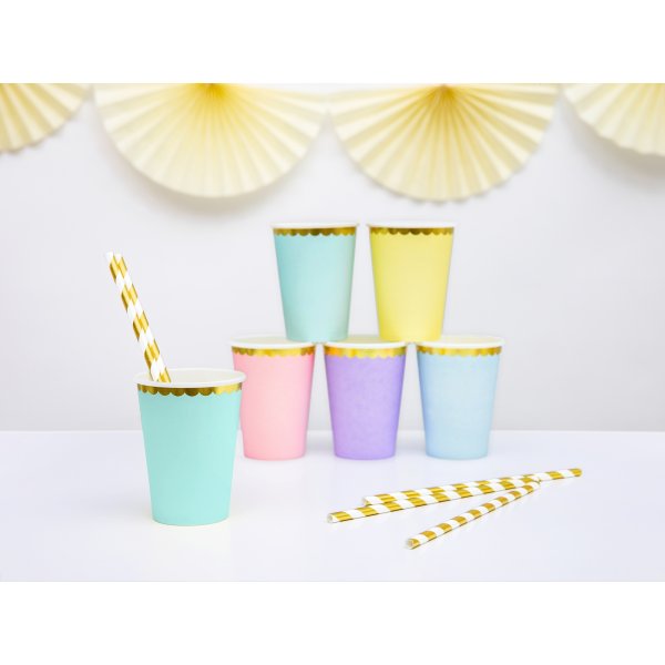 Pappmuggar - Mint - Guldkant - 6-pack Pappmuggar - Mint - Guldkant - 6-pack