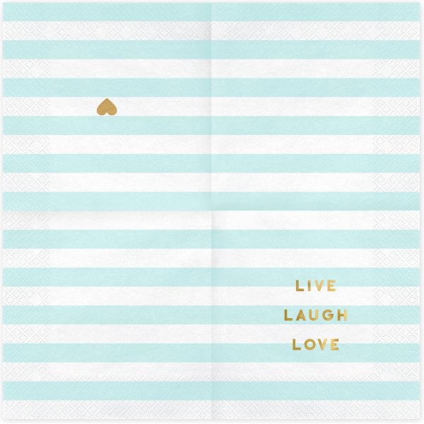Servetter - Yummy - Live Laugh Love, light blue, 33x33cm (1 ctn / 12 pcs) (1 pts / 20 pcs.) Servetter - Yummy - Live Laugh Love, light blue, 33x33cm (1 ctn / 12 pcs) (1 pts / 20 pcs.)