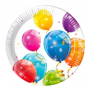 Papptallrikar Ballonger 20 cm - 8-pack