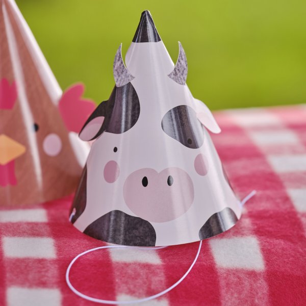 Partyhattar - Bondgårdsdjur - 8 st Partyhattar - Bondgårdsdjur - 8 st