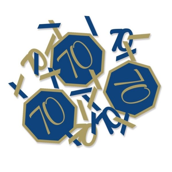 Konfetti 70 �r Marinbl� & Guld