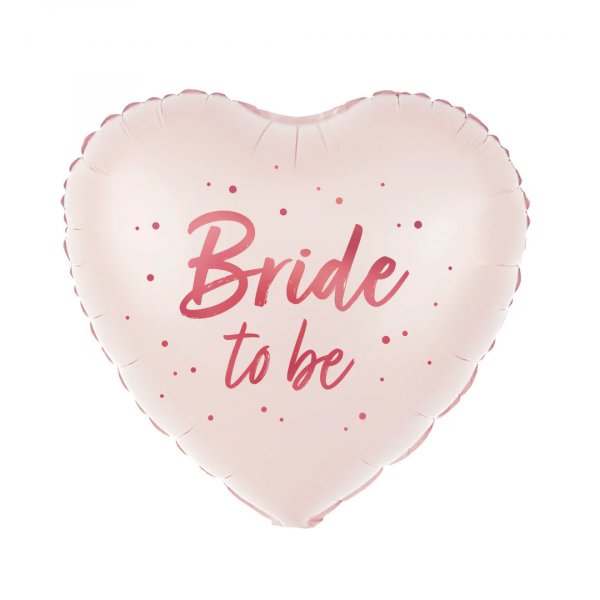 Folieballong - Hjrta - 45 cm - Bride to be - Rosa