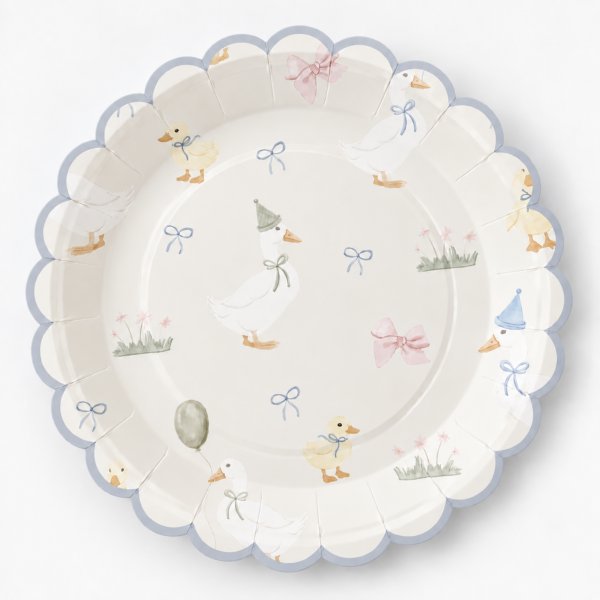 Papptallrikar - Birthday Duck - 22 cm - Lavenders Blue - 8-pack