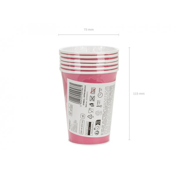 Pappmugg - M�rkrosa - 250ml