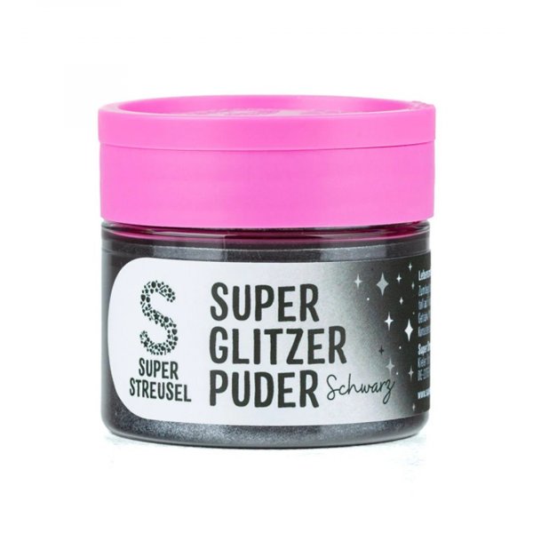 Ätbart glitter - Super Streusel- SuperLustreDust - Svart - 10 g Ätbart glitter - Super Streusel- SuperLustreDust - Svart - 10 g