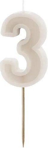 Tårtljus - Siffror Grå - 3 - Tårtljus, Tårtdekorationer till kalas