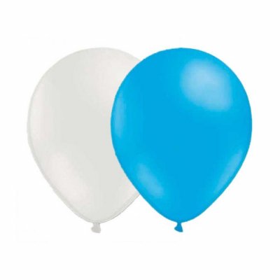 Ballonger - 10-pack - Ljusblå/Vit