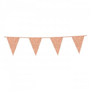 Girlang - Glittrande ros�guld - 6 m