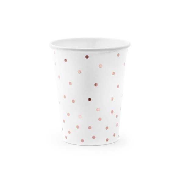 Pappersmuggar Prickar Ros� 6-pack