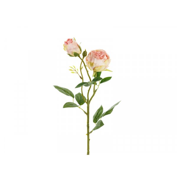 Konstgjord blomma ros - Ljusrosa puderton
