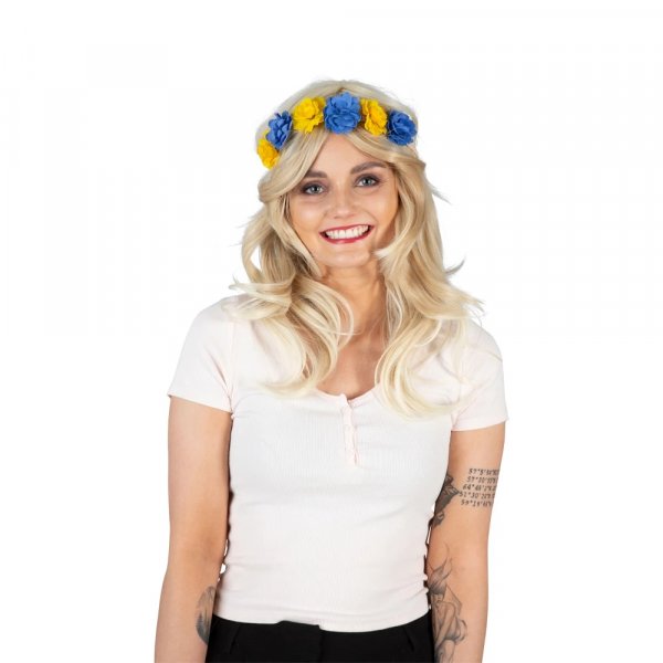 H�rband - Bl� och gula blommor