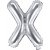 Bokstavsballonger - Silver - 35 cm - Bokstav: X