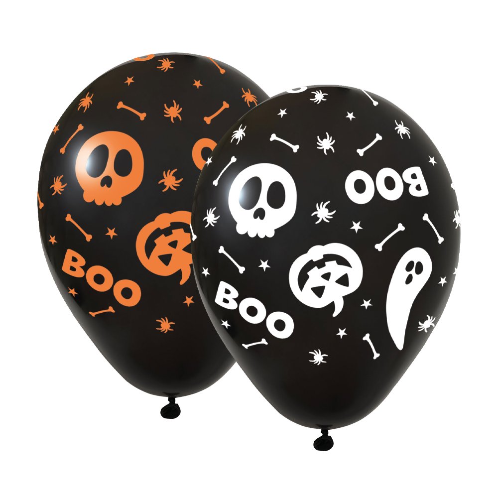 Ballonger - Halloween - Boo - 6 st - Halloweendekorationer, Halloween