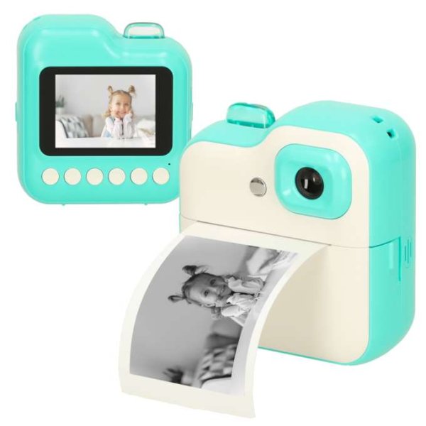 Omedelbar kamera med termisk skrivare 24MP 32GB SD-kort Gr�n - Inkl. 3 pappersrullar