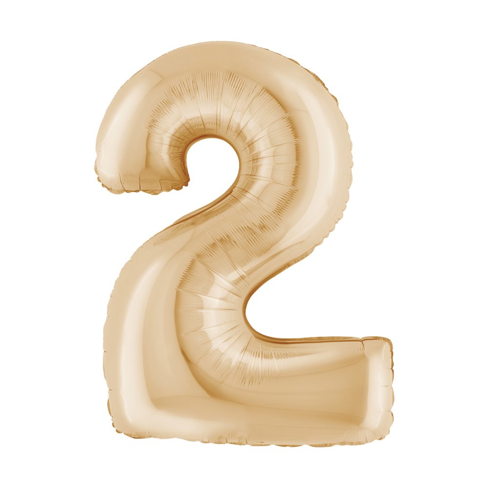 Ballongsiffra - White Gold - 100 cm - Siffra: 2 - Sifferballonger, Ballonger