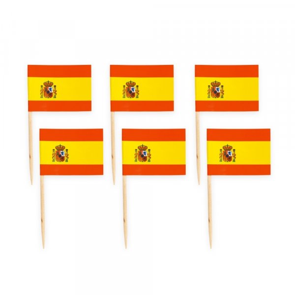 Partypicks - Spanska Flaggan - 50-pack