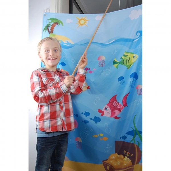 Fiskdammsskynke/draperi - Med krokar Fiskdammsskynke/draperi - Med krokar