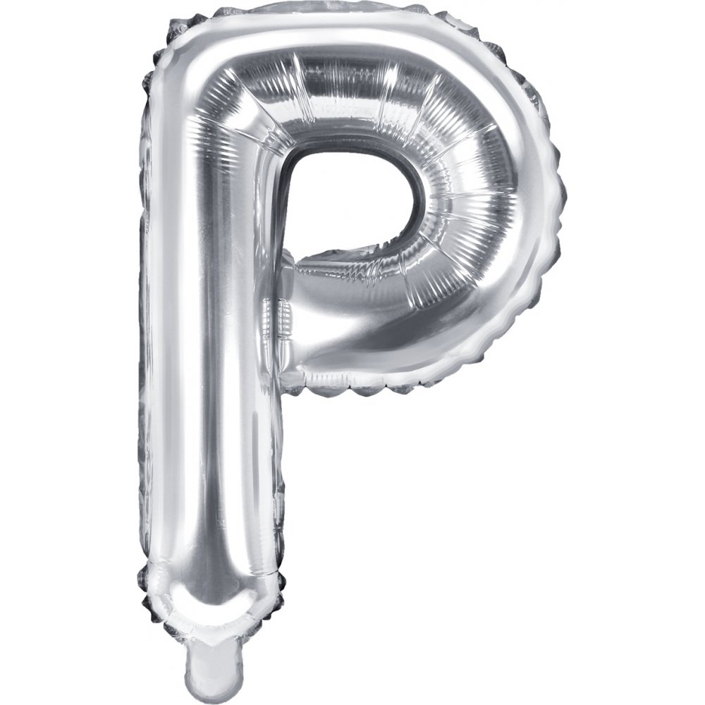 Bokstavsballonger – Silver – 35 cm – Bokstav: P – Bokstavsballonger, Ballonger