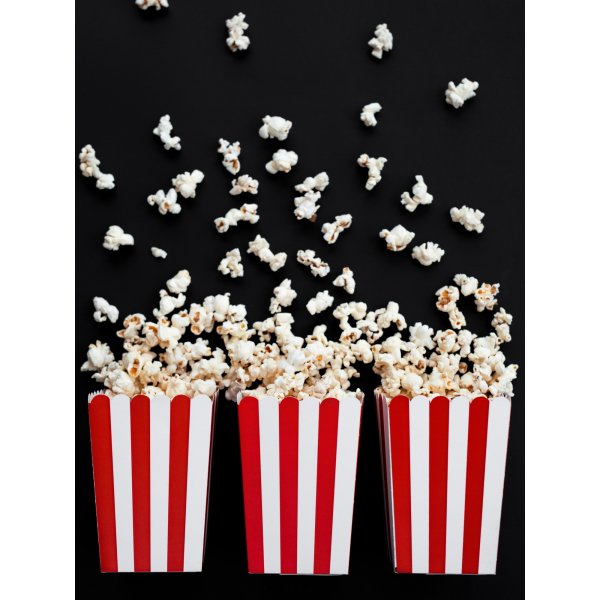 Popcornboxar - Rd/vit - 6-pack