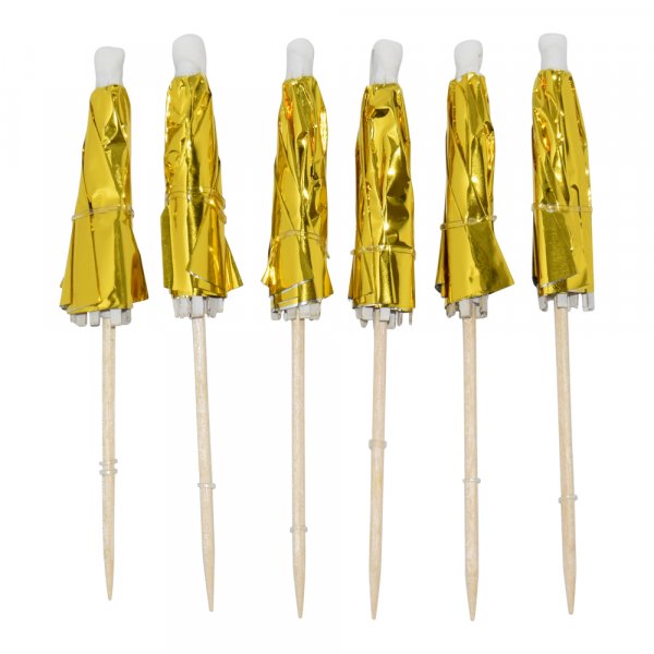 Cake Picks - Drinkparaplyer - Guld - 10-pack Cake Picks - Drinkparaplyer - Guld - 10-pack