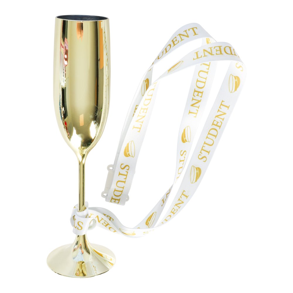 Champagneglas med band – Student – Guld – All student, Student
