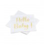 Servetter - Hello Baby - Guld - 20-pack