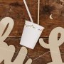 Pappmuggar - Vit med guldkant - 8-pack