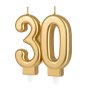 Trtljus/Fdelsedagsljus - 30 - Guld - 7,7 cm