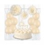 Babyshower dekorationer beige/vit