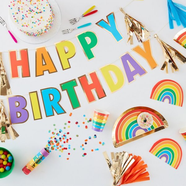 Vimpel - Happy Birthday - Over The Rainbow Vimpel - Happy Birthday - Over The Rainbow