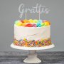 T�rtdekoration - Grattis - Silver