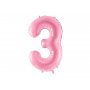 Sifferballong 0-9, pastellrosa 86cm