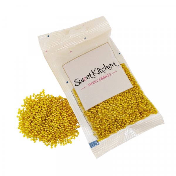Str�ssel - Sm� sockerp�rlor - Guld - SweetKitchen - 40 g