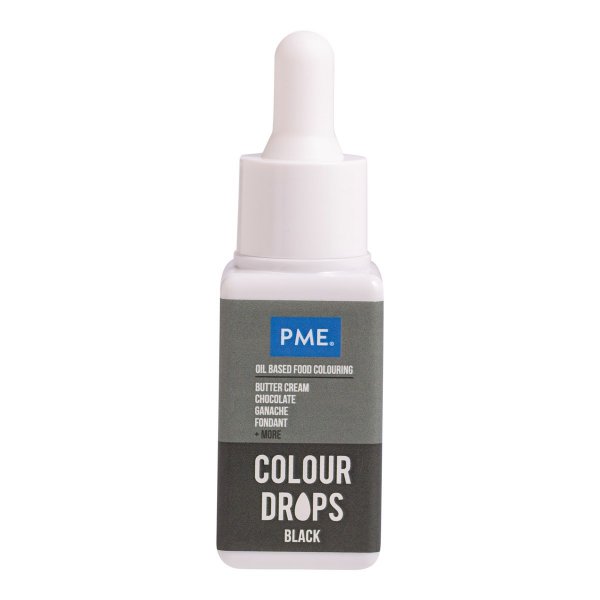 PME Colour Drops � Oljebaserad livsmedelsf�rg - Svart - 20 ml