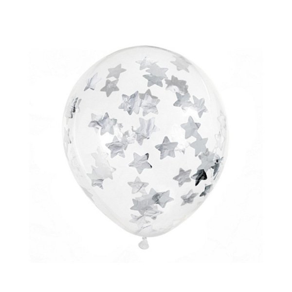 Konfettiballonger Silverstj�rnor