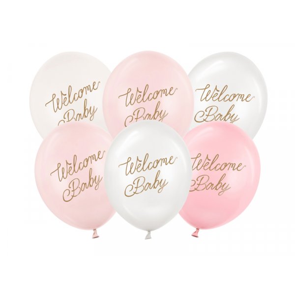 Ballonger Welcome Baby - Rosa mix - 30 cm