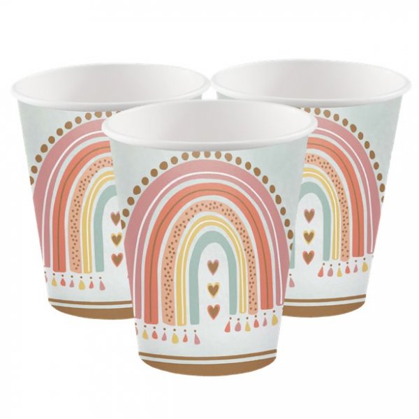 Pappmuggar - Boho Rainbow - 8-pack