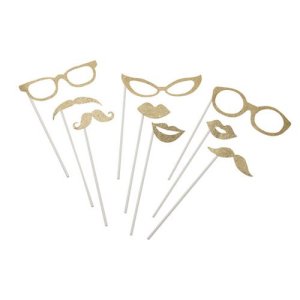Photobooth-kit - Guld - 9 delar
