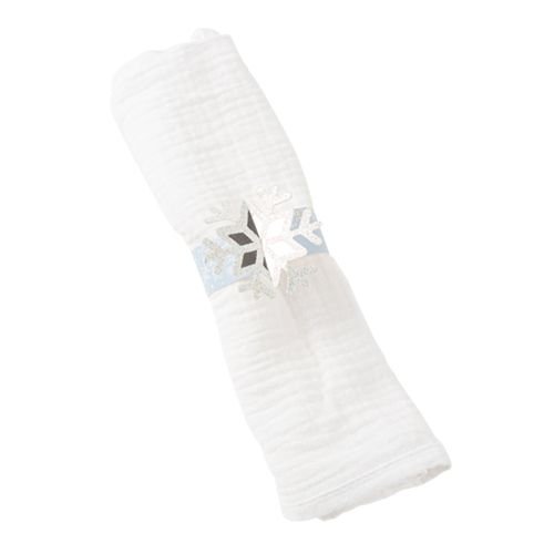 Servettringar - Sn�flingor - Ljusbl� - 8-pack