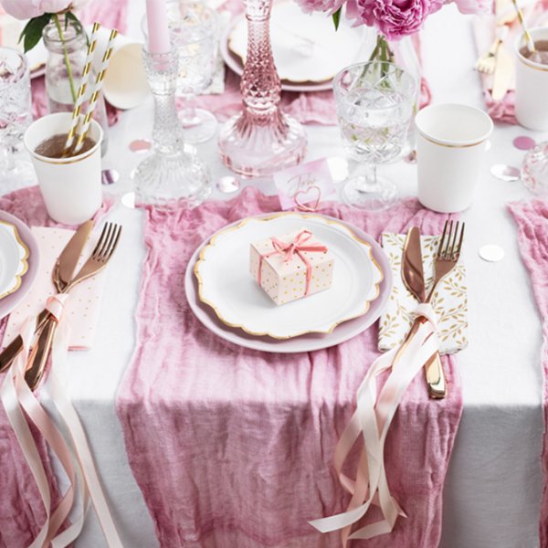 Presentaskar - Polka dot - Ljusrosa/Guld - 10-pack