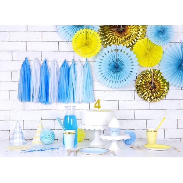 Pappmuggar - Ljusbl - Guldkant - 6-pack