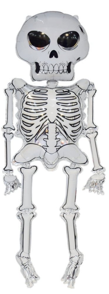 Folieballong - Stor - Halloween - Skelett - 158 cm - Halloweendekorationer, Halloween