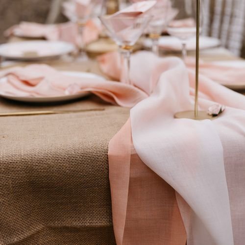 Bordsl�pare i tyg - Rosa - 28 cm x 5 m