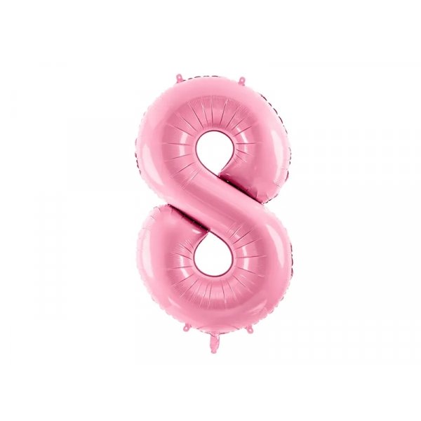 Sifferballong 0-9, pastellrosa 86cm