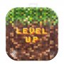 Papptallrikar - Pixel Level Up - 8-pack - 23 cm