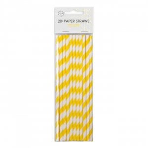Papperssugr�r - Gul Randiga - 20-pack